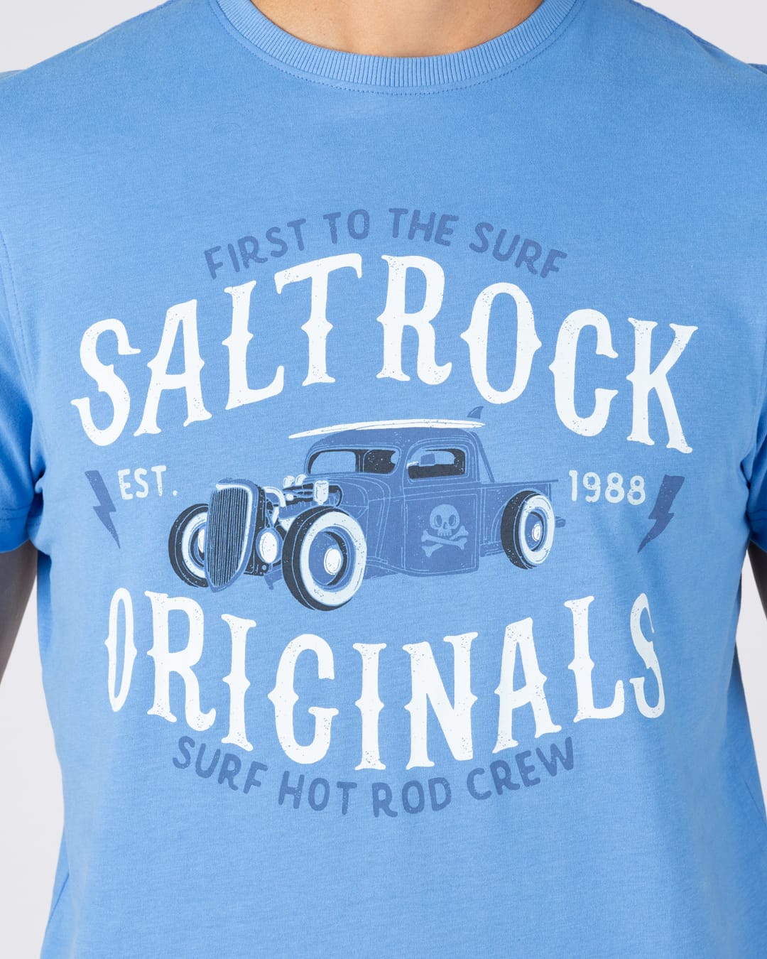 Hot Rod Crew Short Sleeve Tee in Bright Blue