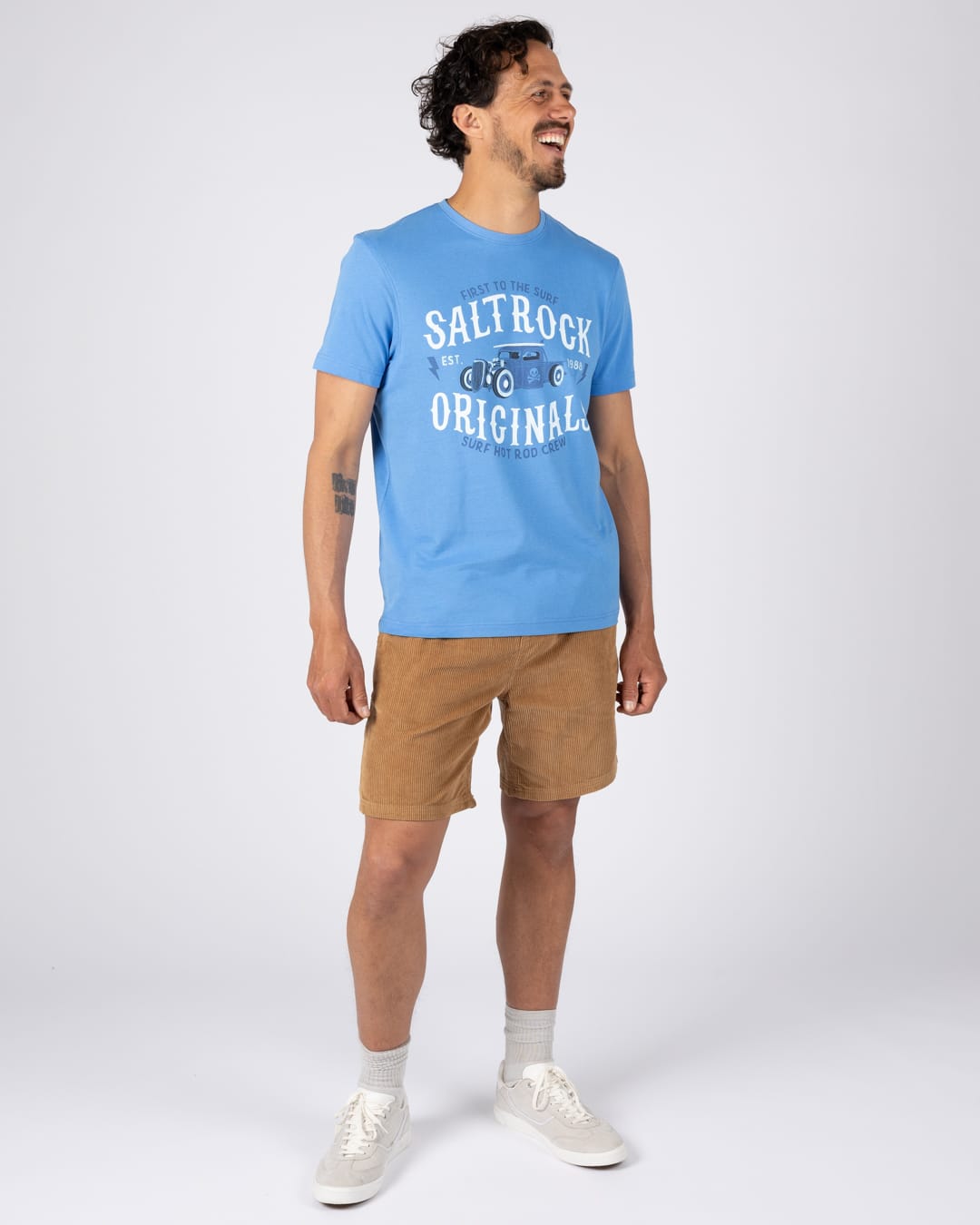 Hot Rod Crew Short Sleeve Tee in Bright Blue