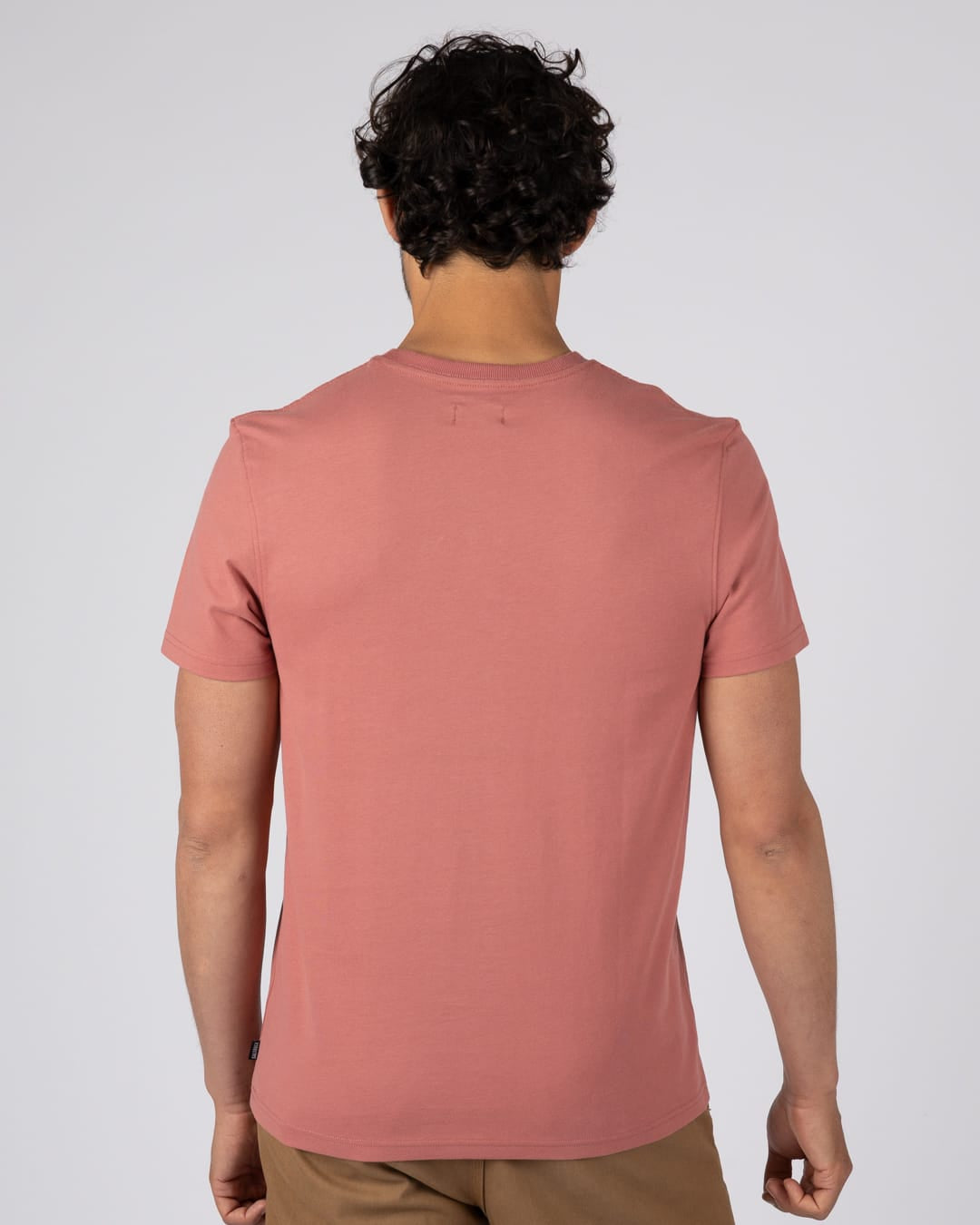 Morning View Mens Short Sleeve Tee in Dark Pink