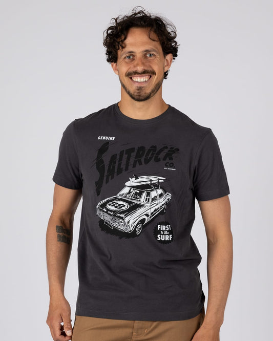 Speed Demon Mens Short Sleeve Tee in Dark Grey