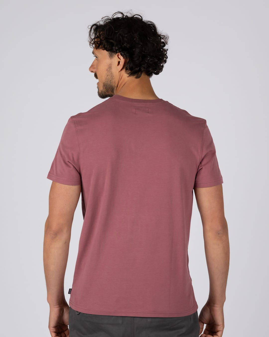 Waiting Tide Mens Short Sleeve Tee in Dark Pink
