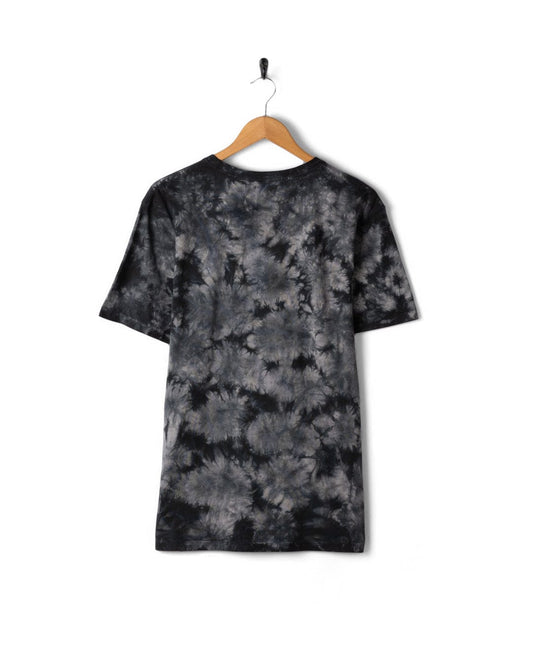 Box Stamp Logo - Mens Tie Dye Short Sleeve T-Shirt - Dark Grey