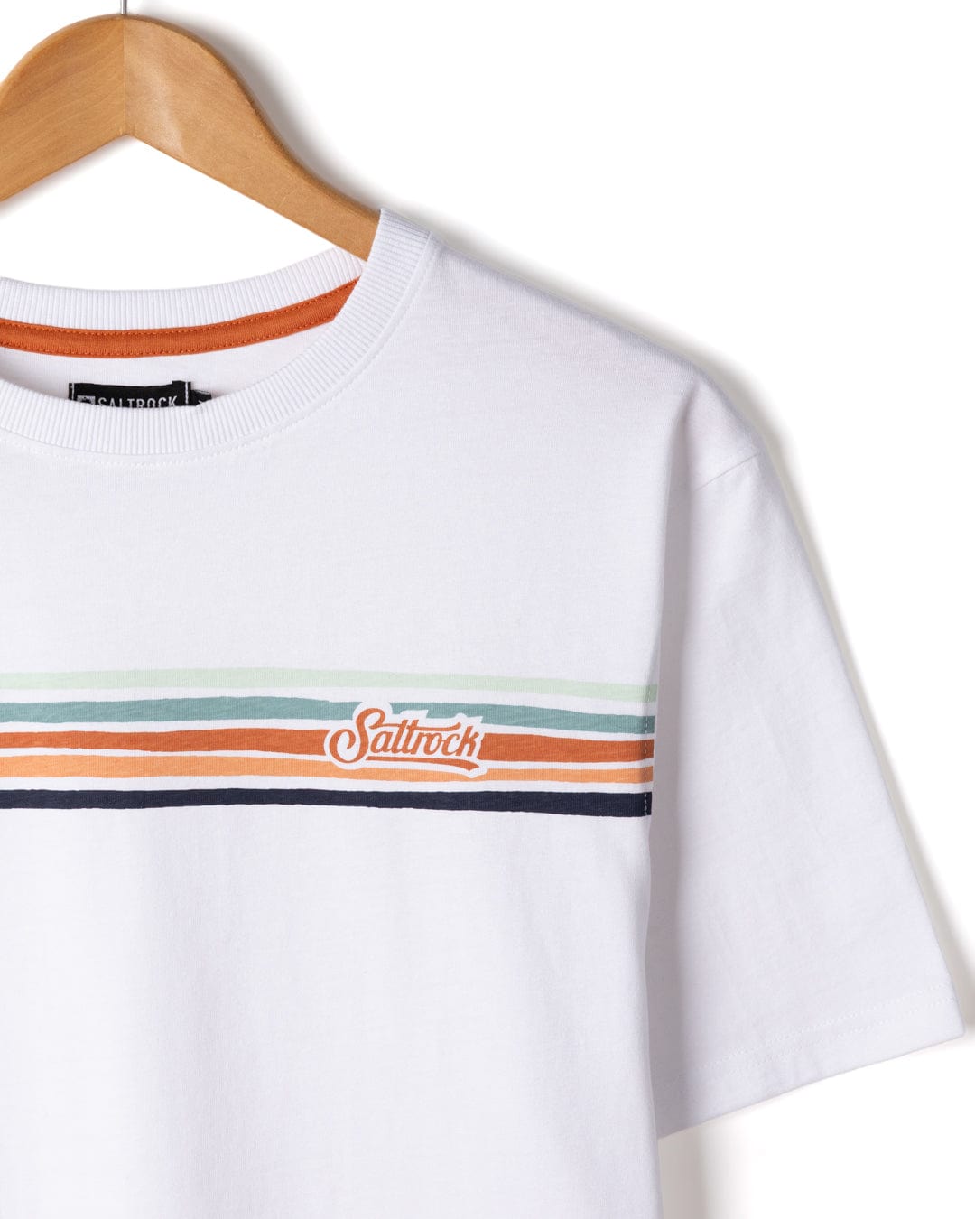 Torn Stripe - Mens Short Sleeve T-Shirt - White