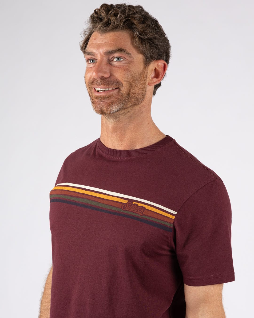 Torn Stripe - Mens T-Shirt - Dark Purple