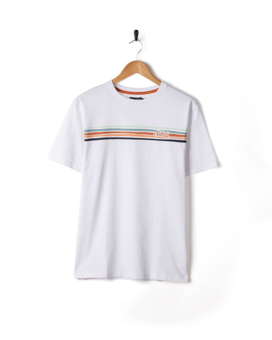 Torn Stripe - Mens Short Sleeve T-Shirt - White