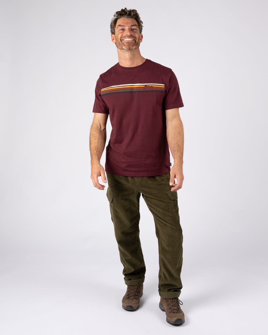 Torn Stripe - Mens T-Shirt - Dark Purple