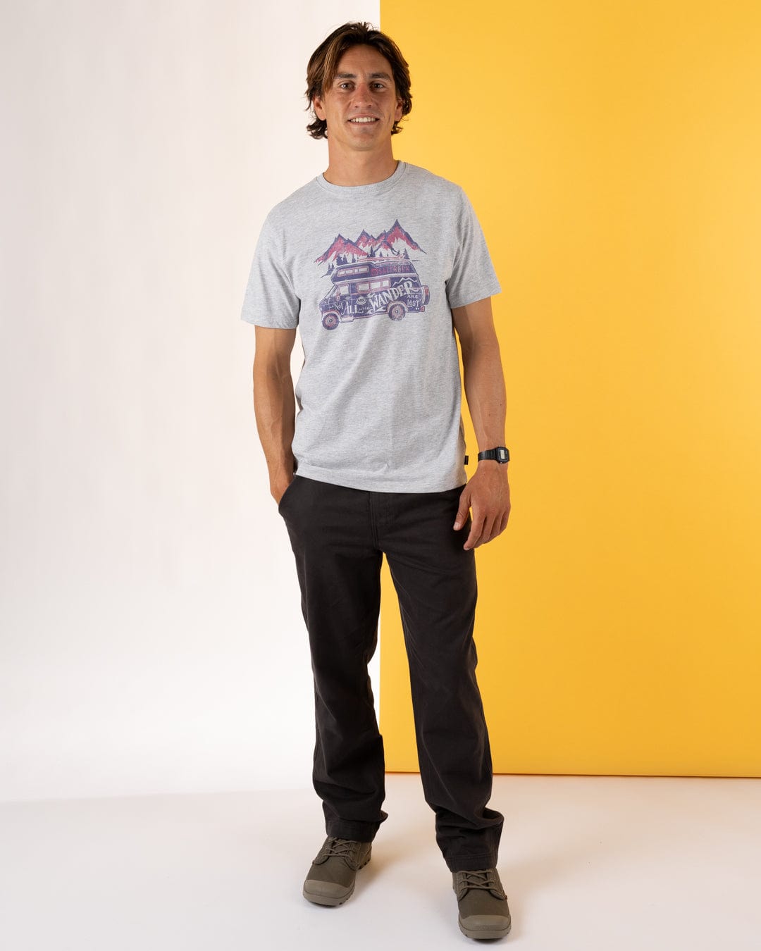 Lost Van - Mens Short Sleeve T-Shirt - Grey