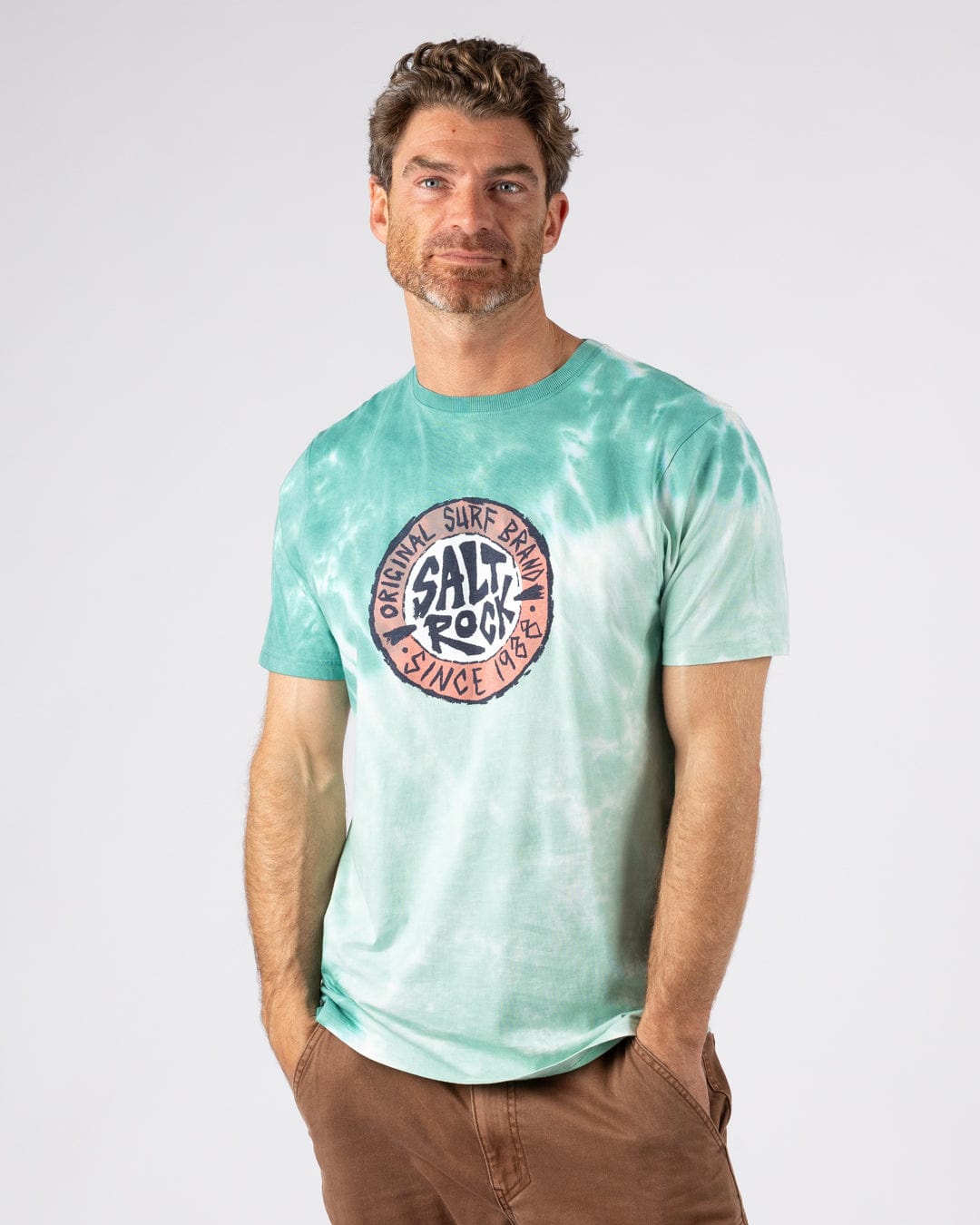 Original SR - Mens Oversized Tie Dye Short Sleeve T-Shirt - Green