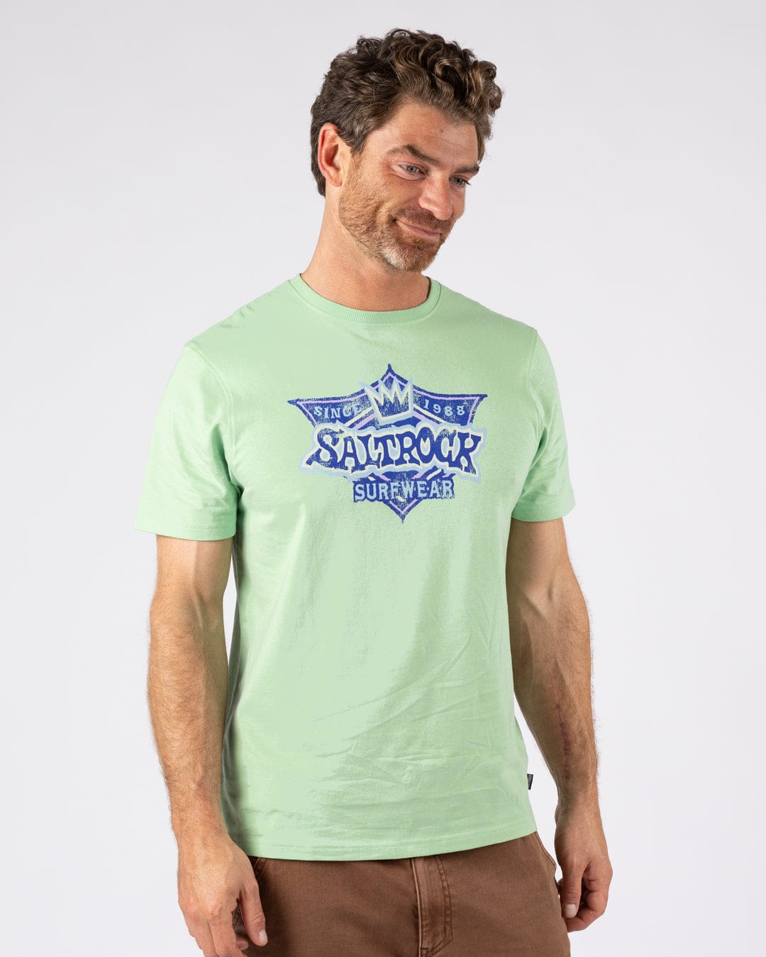 Heritage Shield - Mens Short Sleeve T-Shirt - Light Green