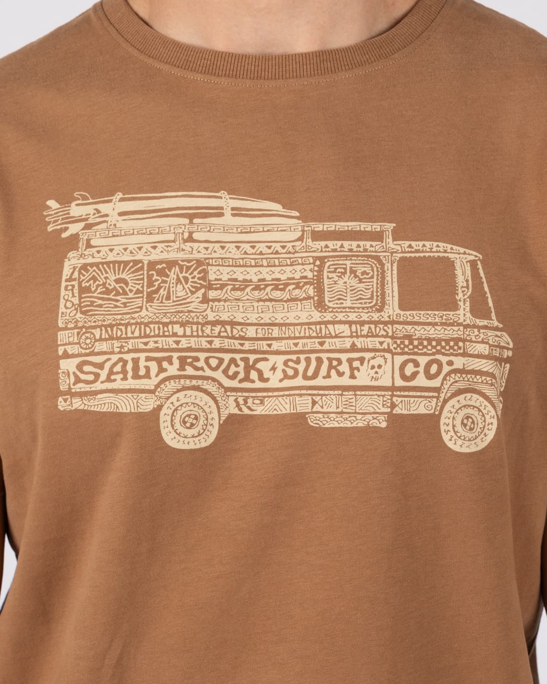 Trail Bus Mens Short Sleeve T-Shirt in Brown