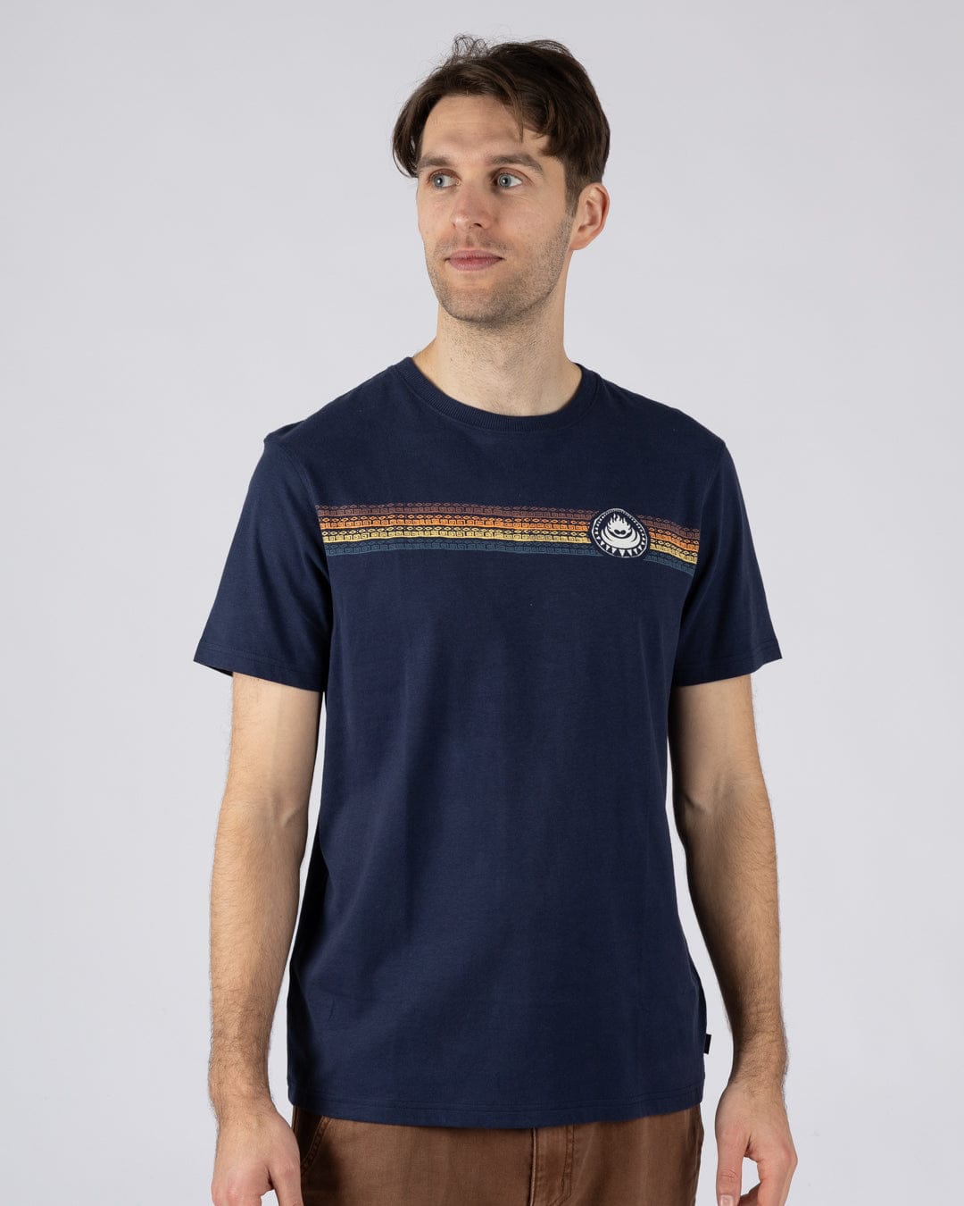 Tribal Stripe - Mens Short Sleeve T-Shirt - Blue