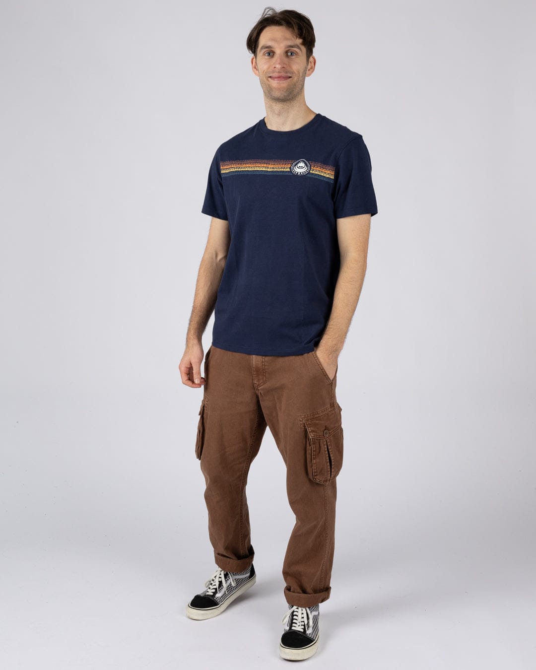 Tribal Stripe - Mens Short Sleeve T-Shirt - Blue