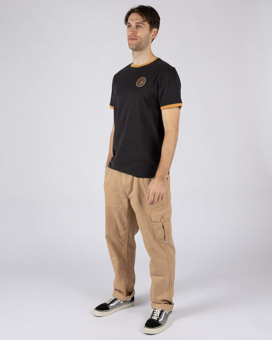 Trail Badge Ringer - Mens Short Sleeve - Dark Grey