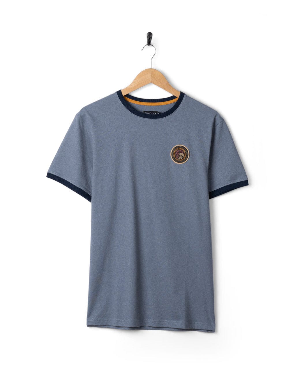 Trail Badge Ringer  - Mens Short Sleeve T-Shirt - Blue