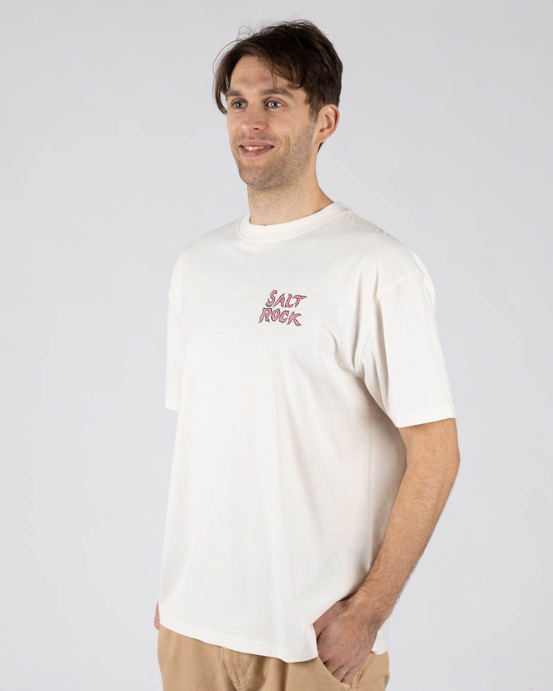 One More Wave -  Oversized Short Sleeve T-Shirt- Cream