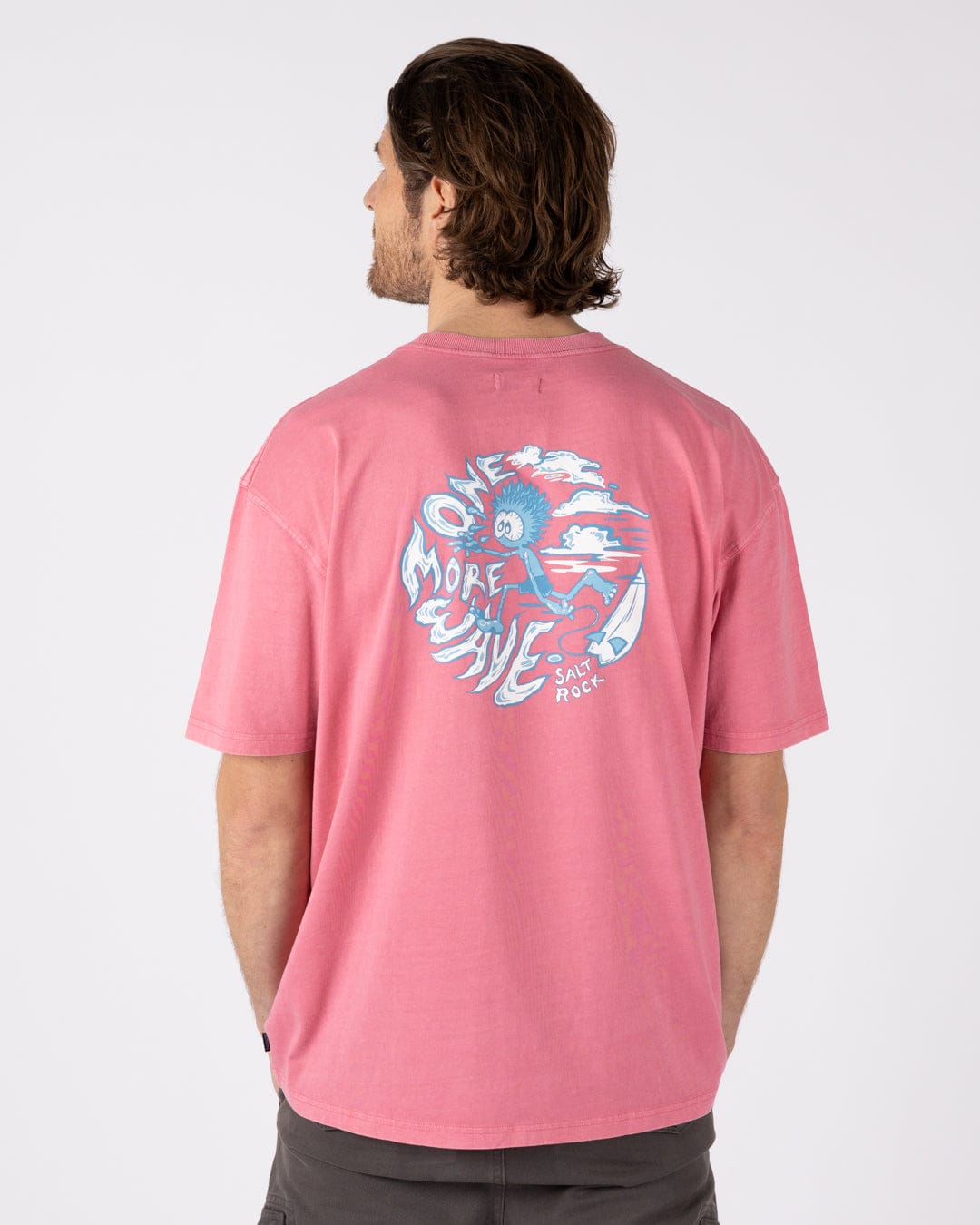 One More Wave - Mens Short Sleeve T-Shirt - Pink