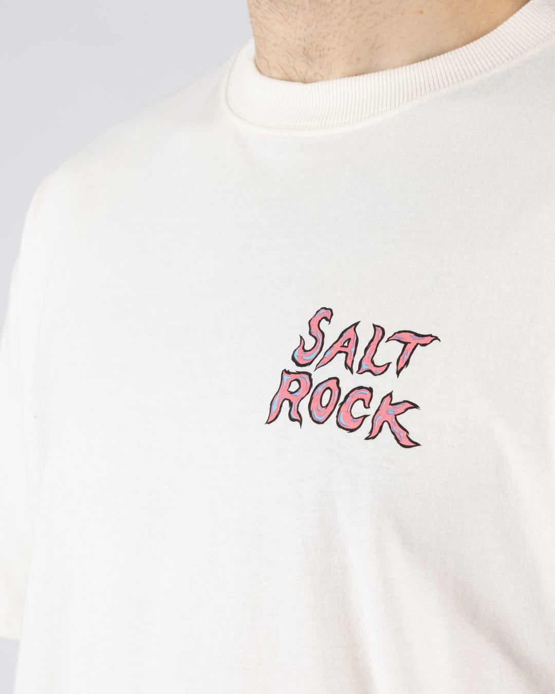 One More Wave -  Oversized Short Sleeve T-Shirt- Cream