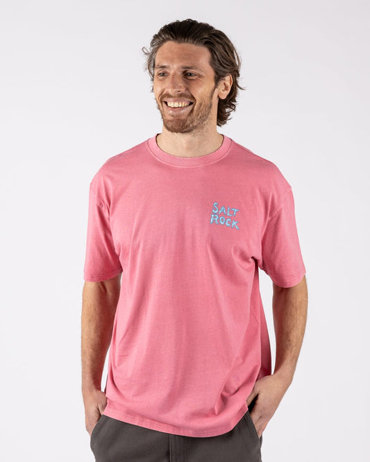 One More Wave - Mens Short Sleeve T-Shirt - Pink