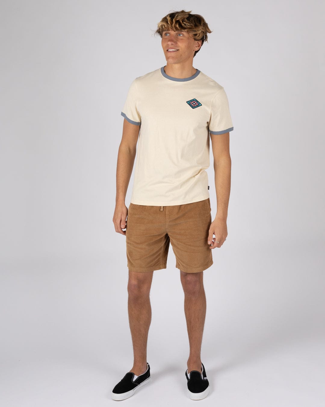 Offshore Ringer - Mens Short Sleeve T-Shirt - Cream