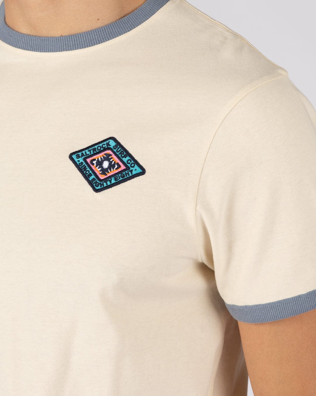 Offshore Ringer - Mens Short Sleeve T-Shirt - Cream