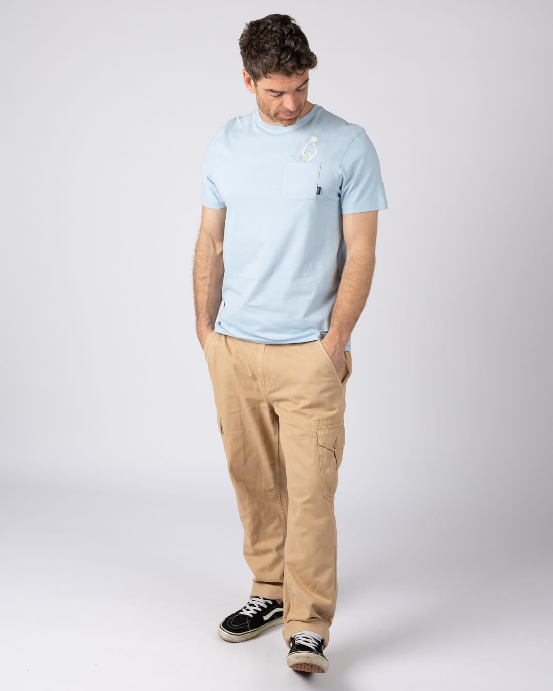 Mermaid Rise Mens Short Sleeve T-Shirt in Light Blue