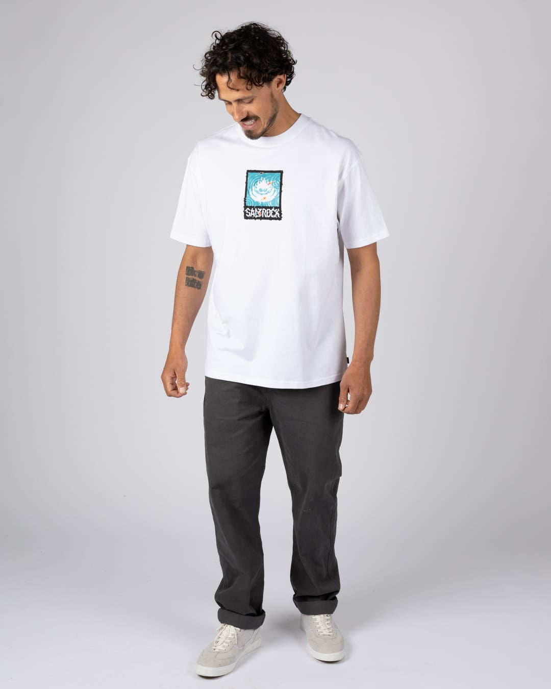 Koi Box Logo Mens Short Sleeve Tee in White