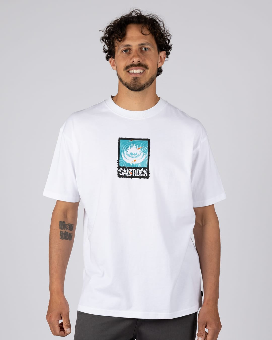 Koi Box Logo Mens Short Sleeve Tee in White