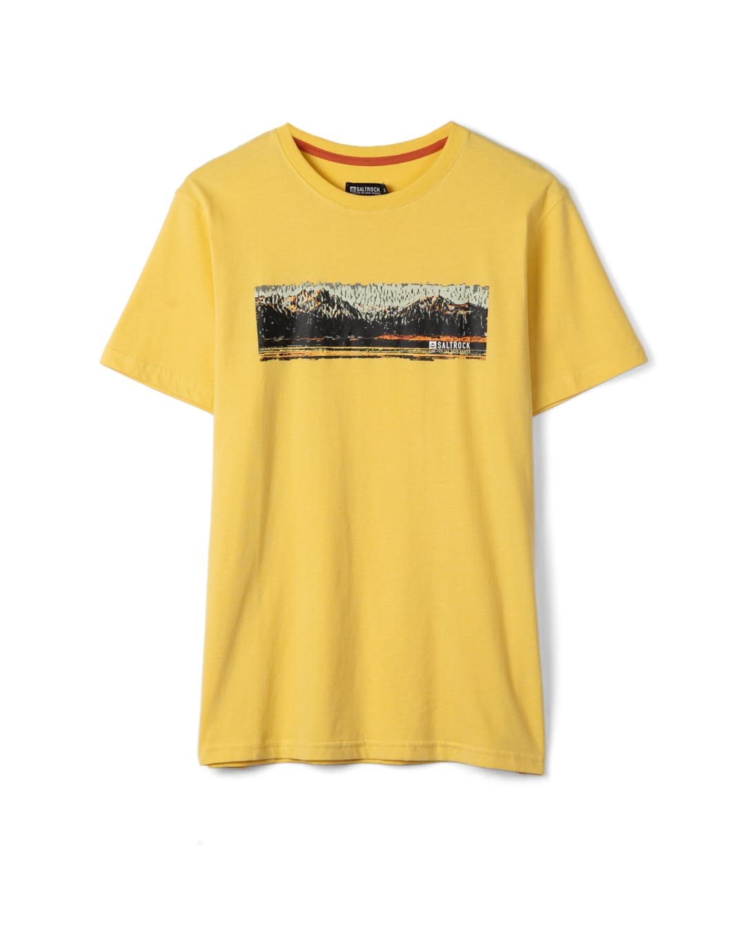 Mountain Stripe Mens T-Shirt In Yellow