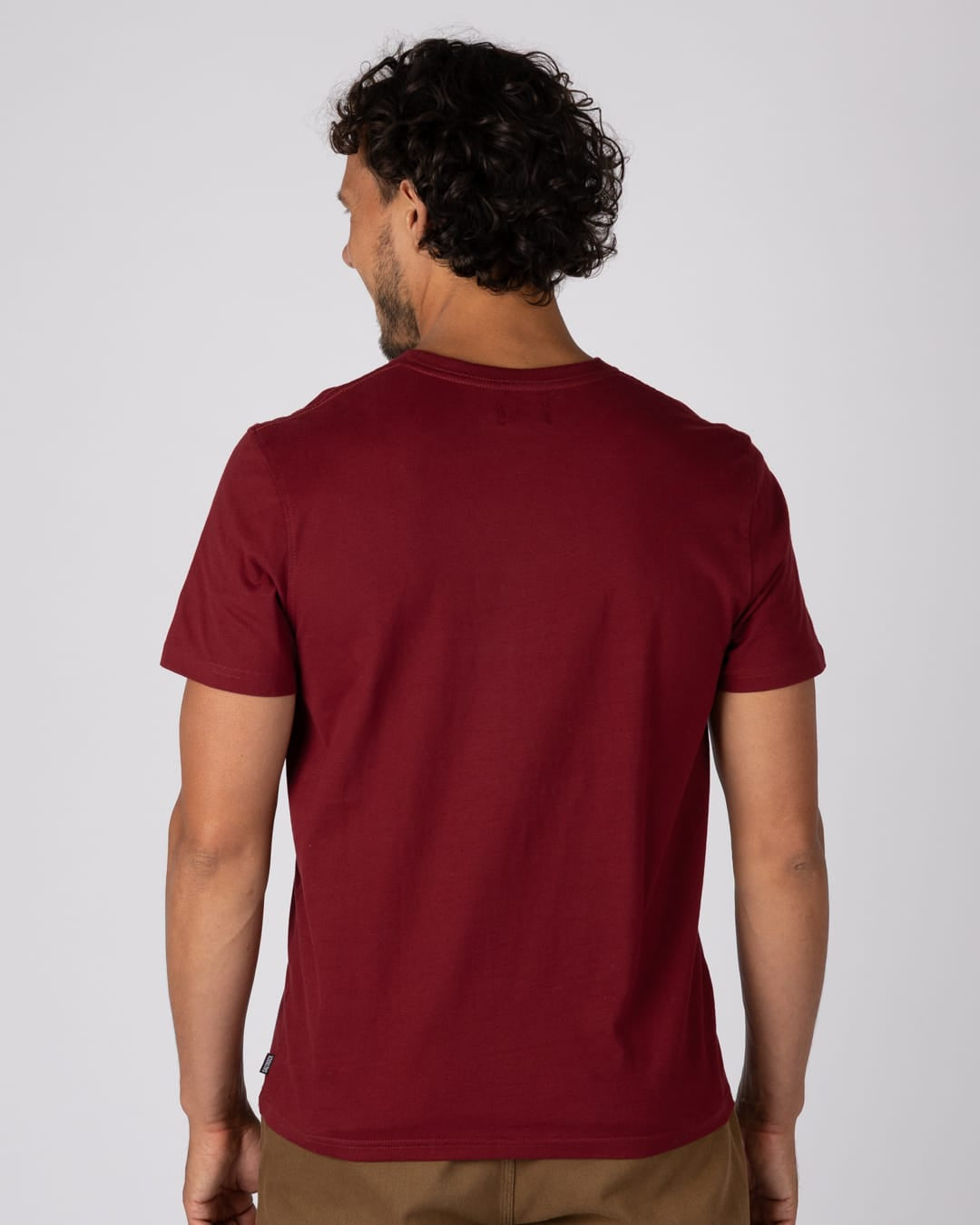 Mountain Stripe Mens T-Shirt In Dark Red