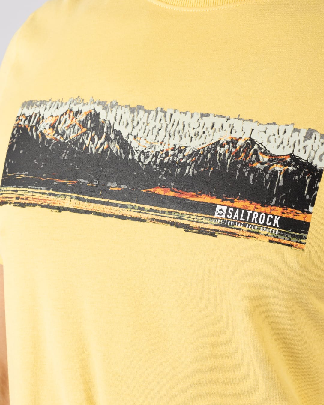 Mountain Stripe Mens T-Shirt In Yellow