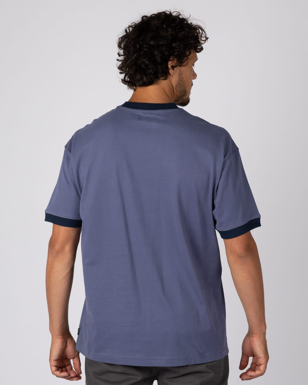 Oval Logo Mens Oversized T-Shirt In Blue