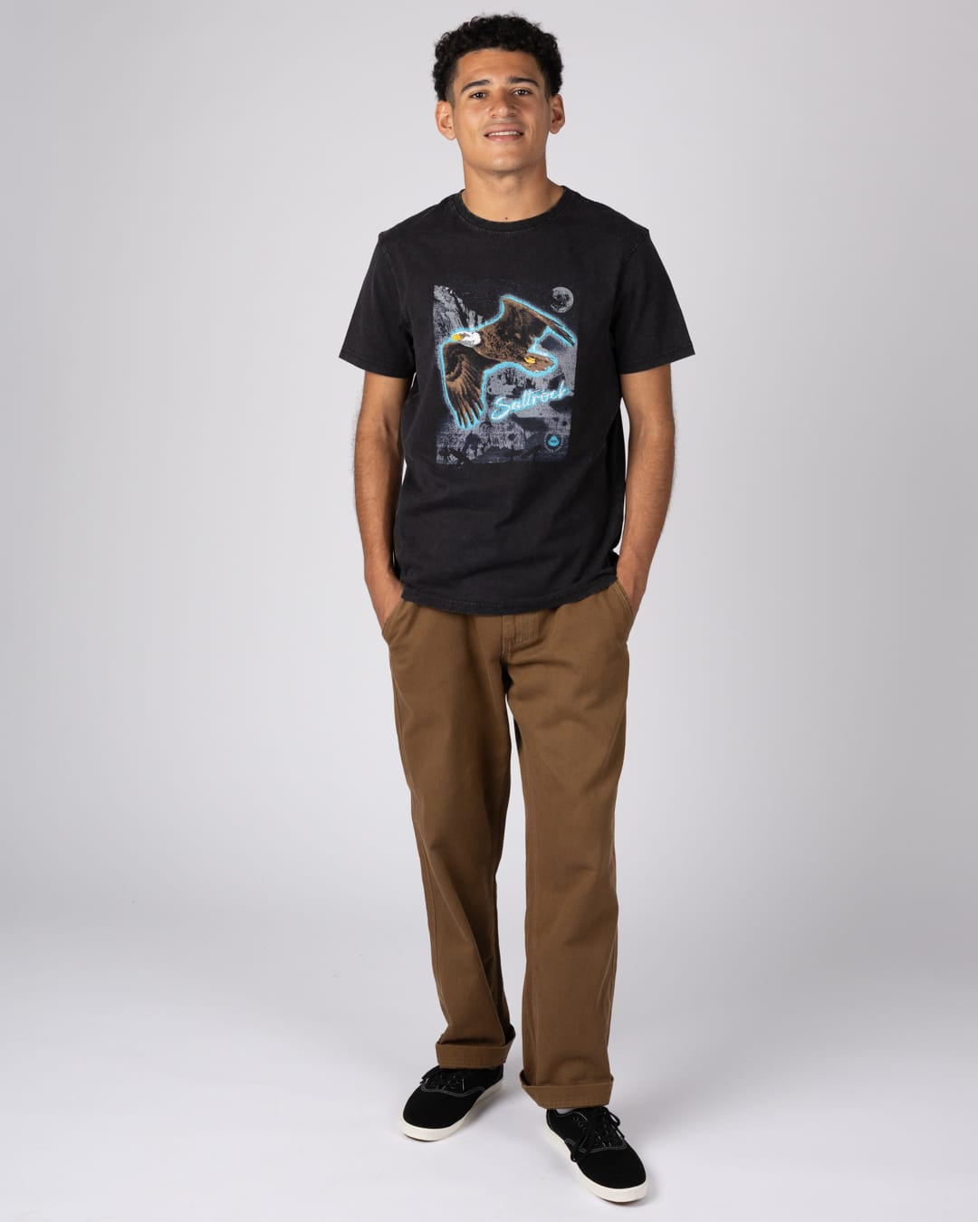 Eagle Mountain Mens Classic Short Sleeve T-Shirt In Black