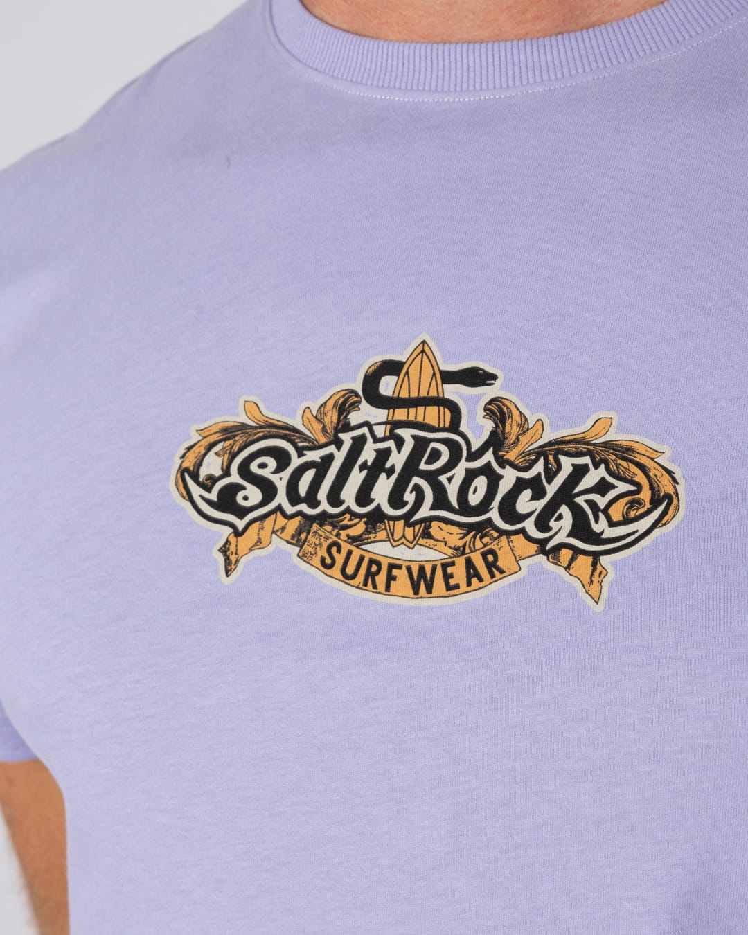 Heraldic Surf Logo Mens T-Shirt In Light Purple