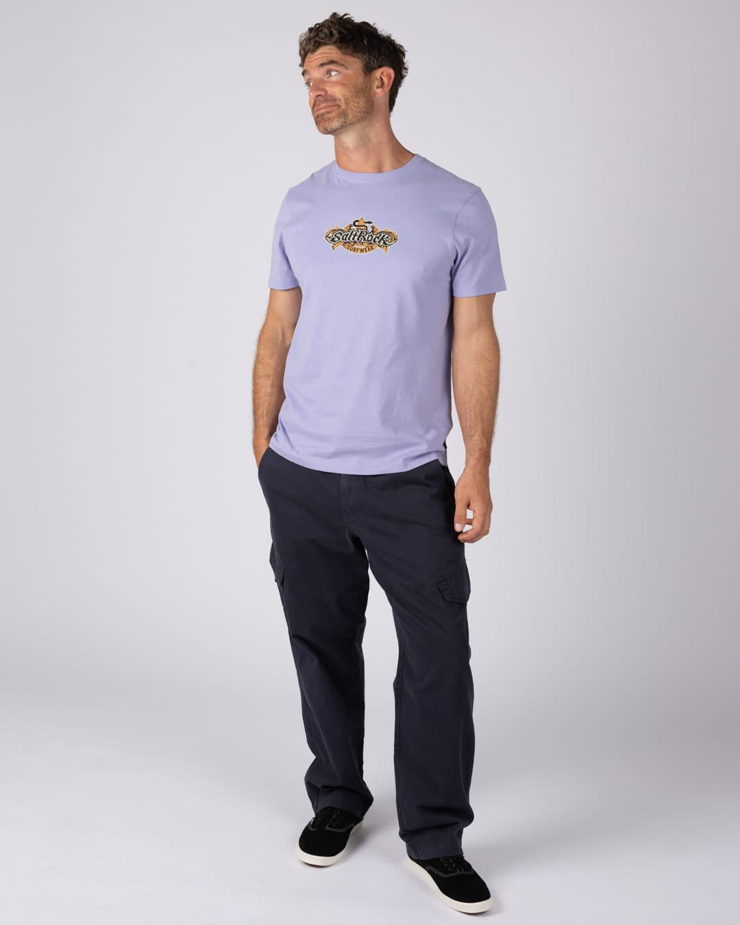 Heraldic Surf Logo Mens T-Shirt In Light Purple