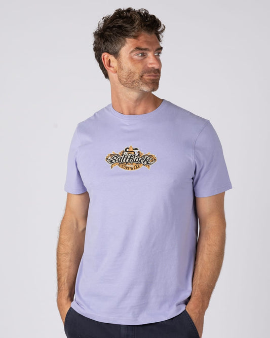 Heraldic Surf Logo Mens T-Shirt In Light Purple