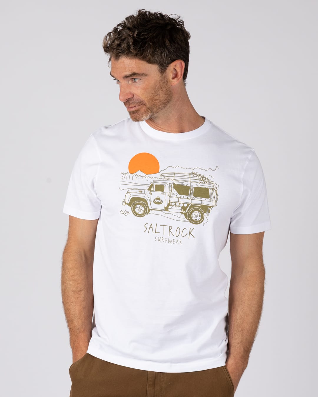 Surf Truck Mens Classic Short Sleeve T-Shirt In White