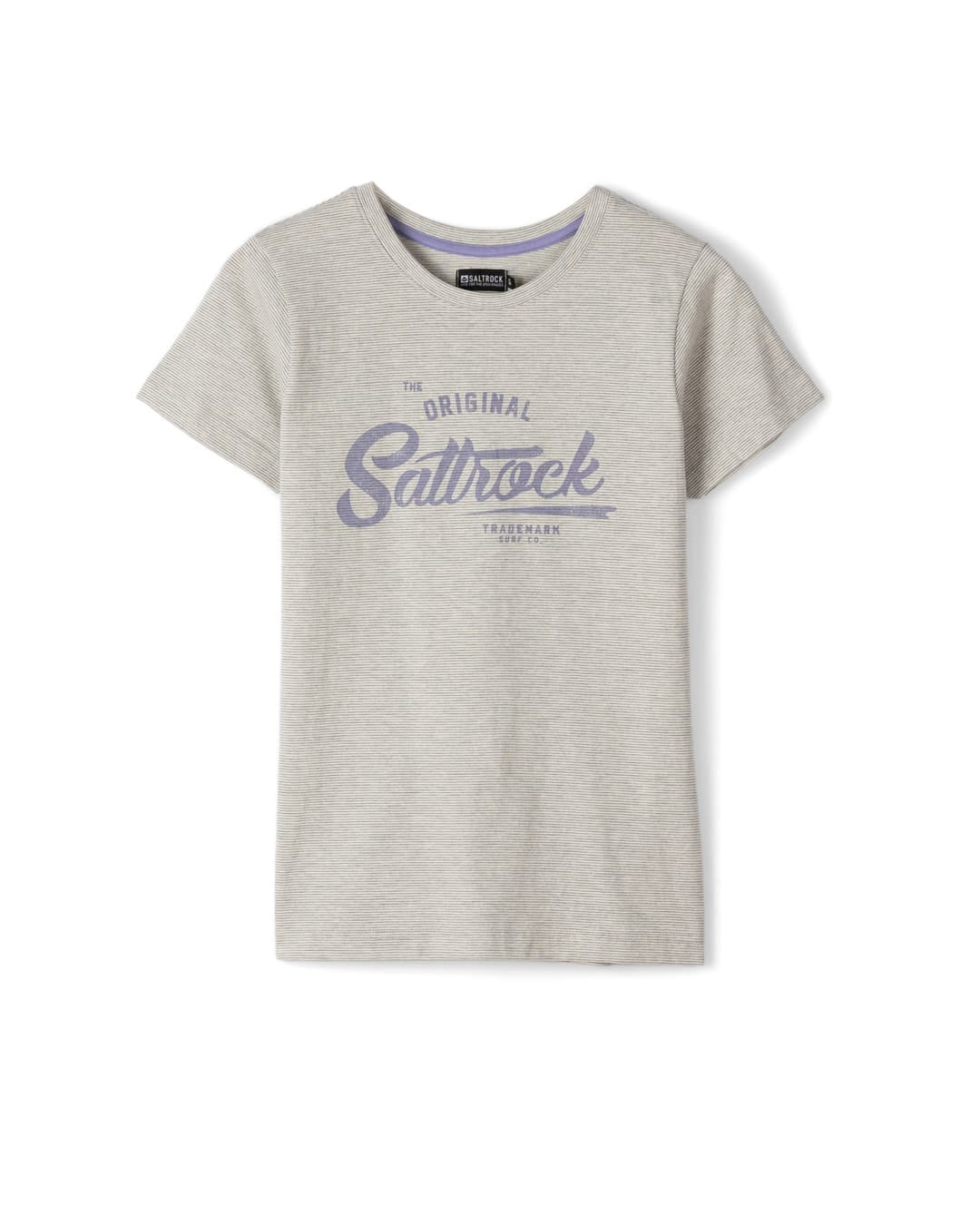 Trademark Stripe Womens Short Sleeve T-Shirt In Grey
