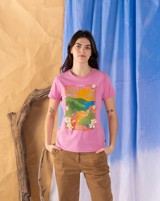 Highway - Womens Short Sleeve T-Shirt - Pink