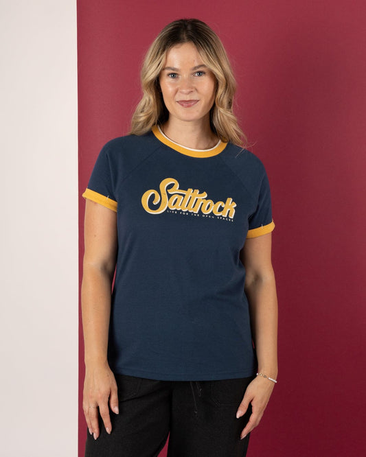 Trader Triple - Womens Short Sleeve T-Shirt - Blue- AW25