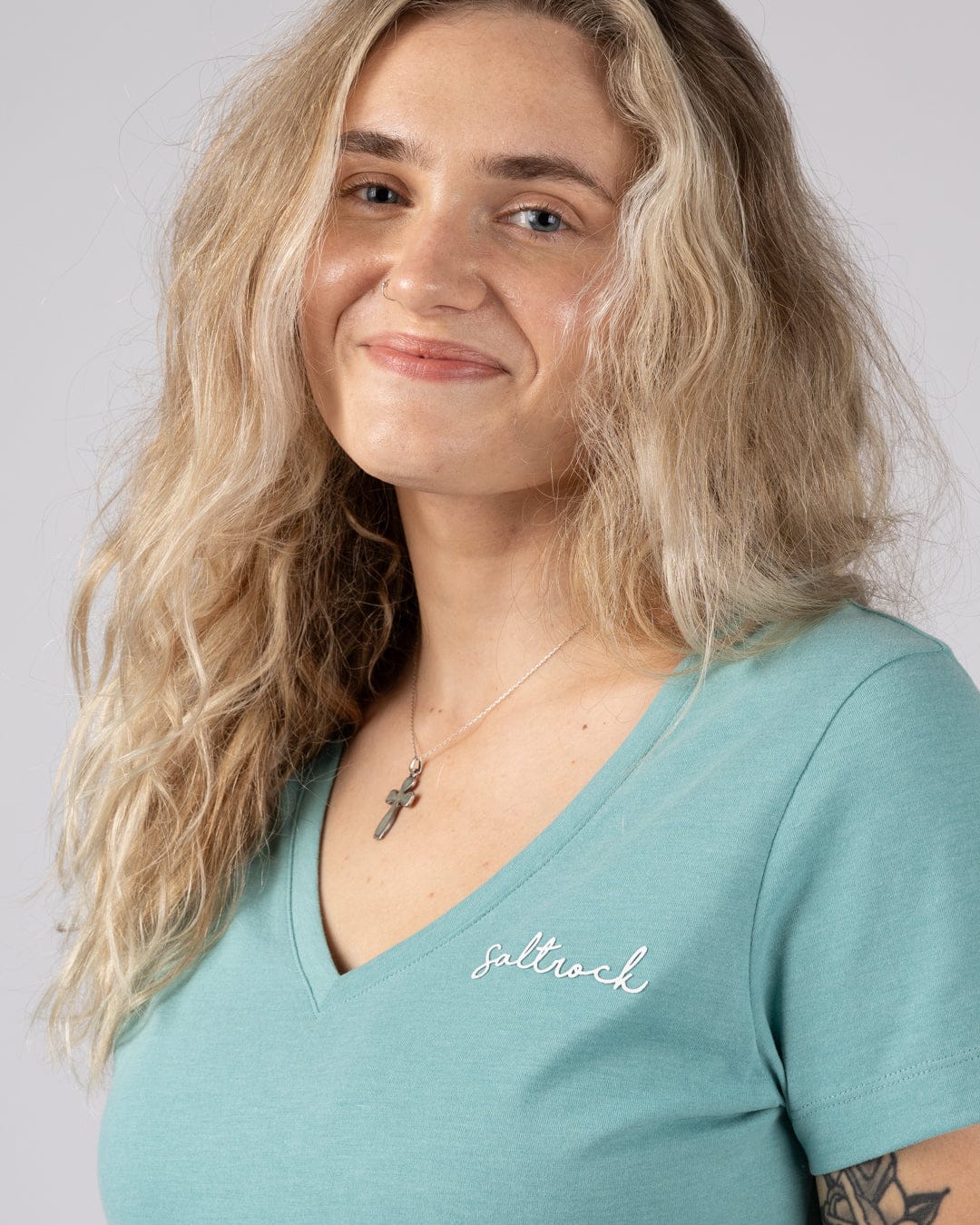 Velator - Women's Short Sleeve V-Neck T-Shirt - Blue