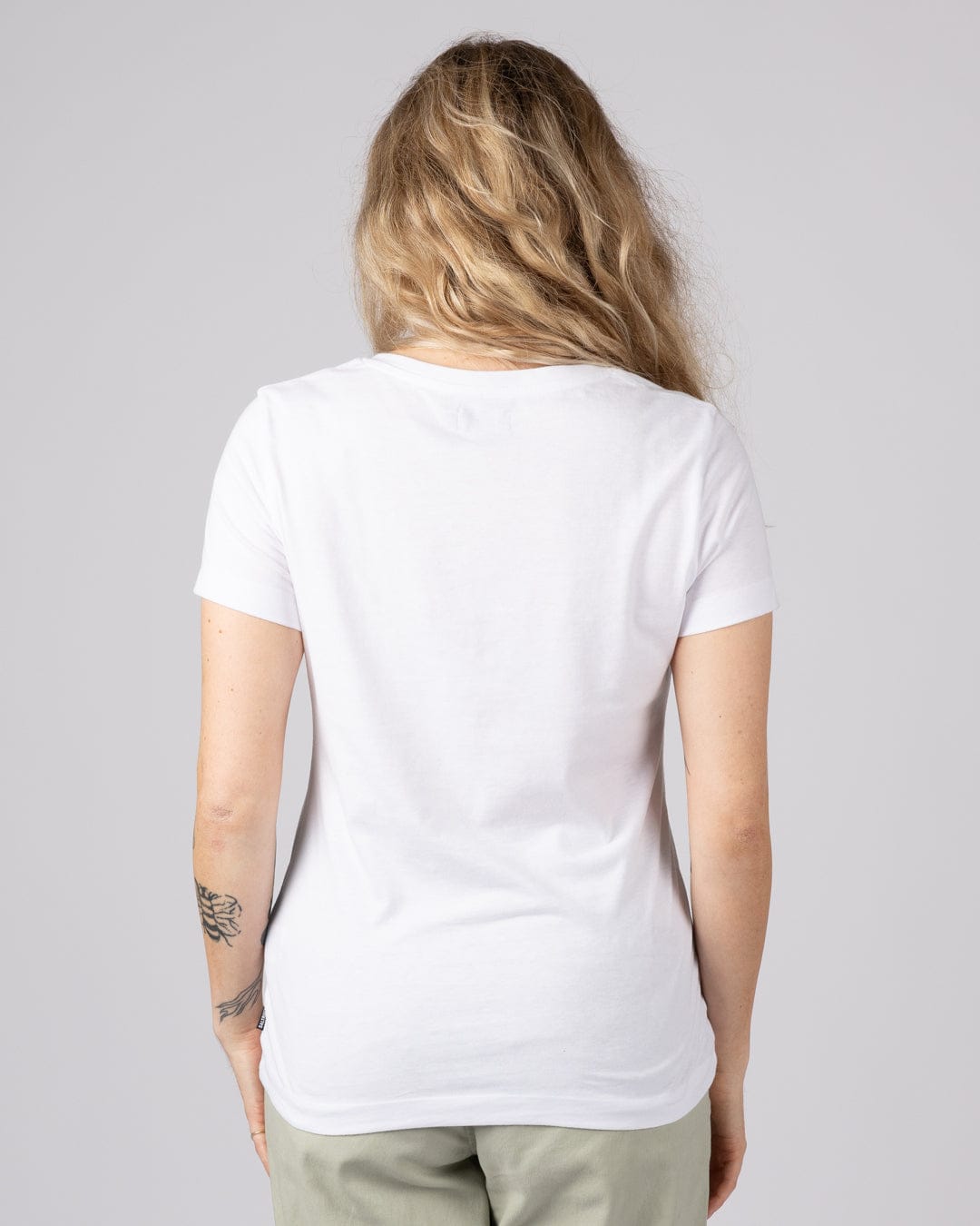Essential Womens Short Sleeve V-Neck T-Shirt in White