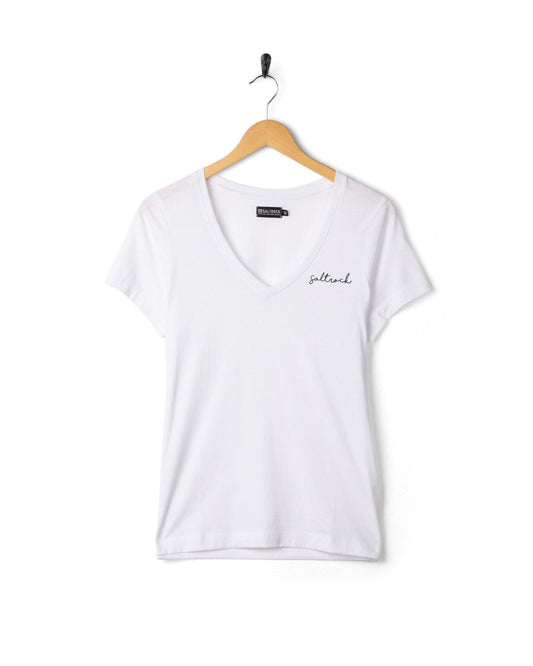 Velator - Womens Short Sleeve V-Neck T-Shirt - White
