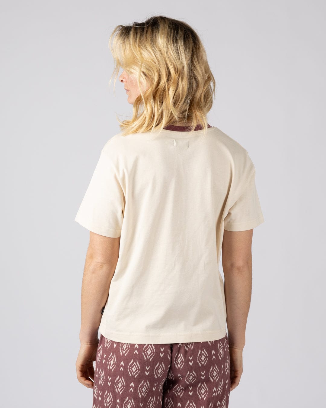 Sunset Seeker Womens Boxy Short Sleeve T-Shirt in Cream