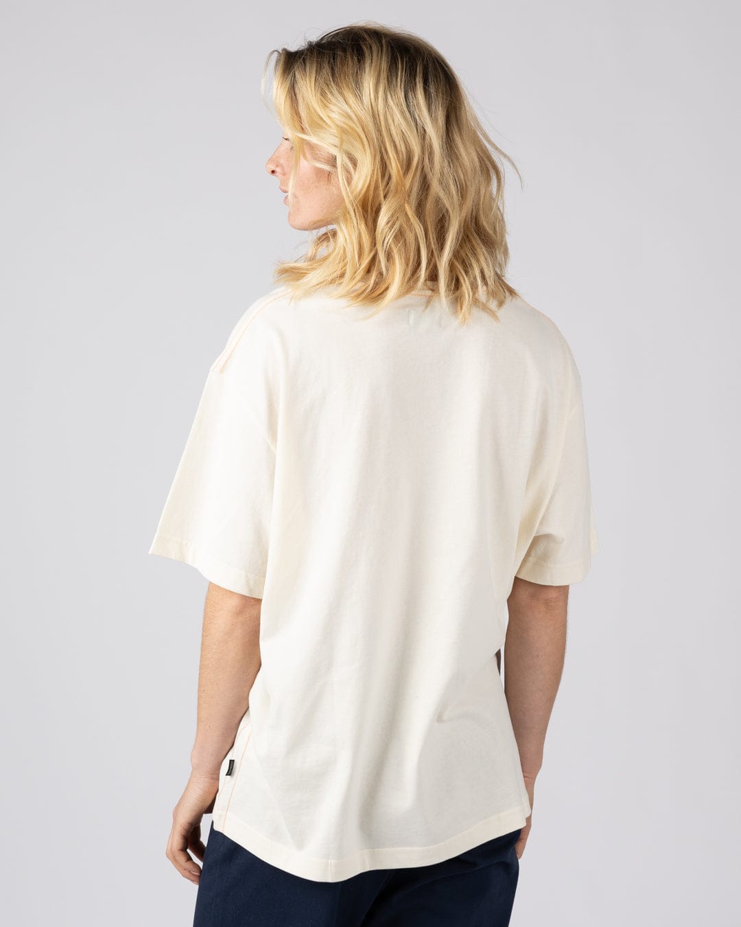 Last Light Womens Oversized Short Sleeve T-Shirt Cream