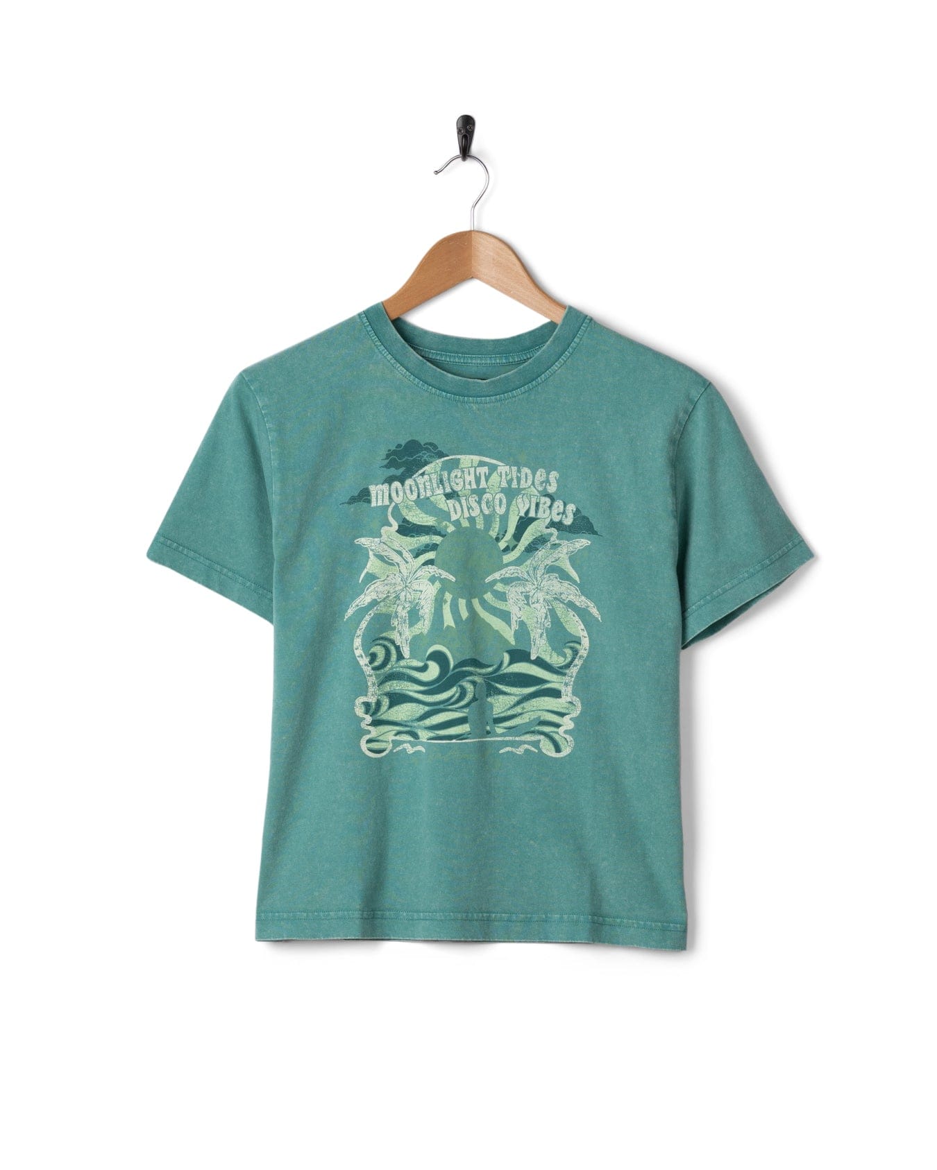 Last Light Womens Boxy Short Sleeve T-Shirt in Blue