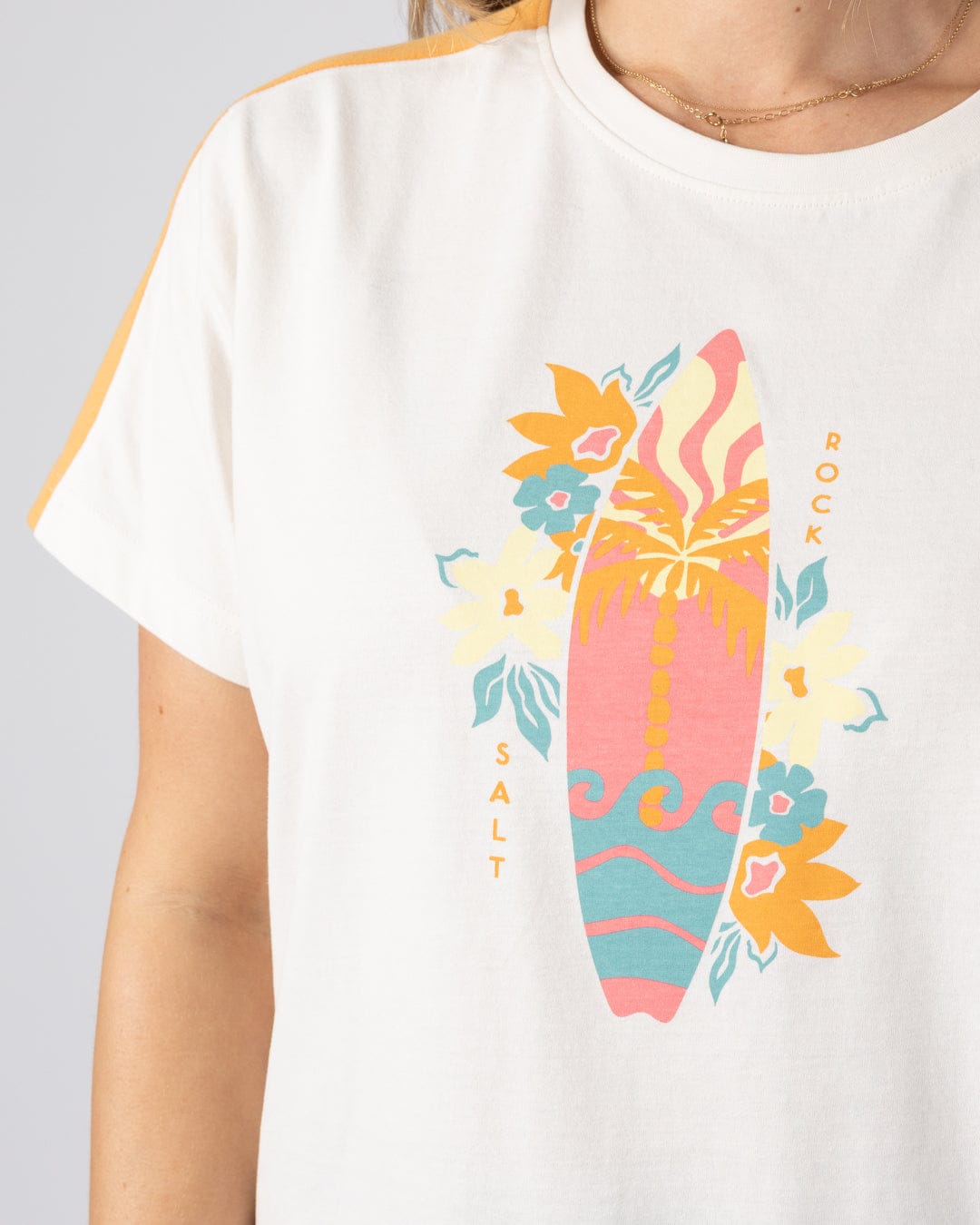 Sun Surfer Womens Short Sleeve T-Shirt in Cream