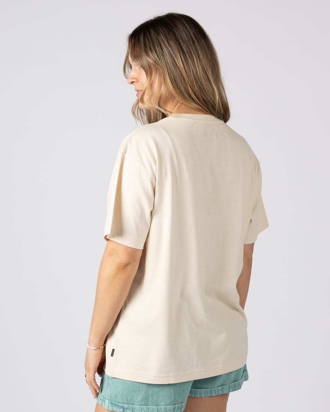 Offshore Womens Short Sleeve T-Shirt in Cream