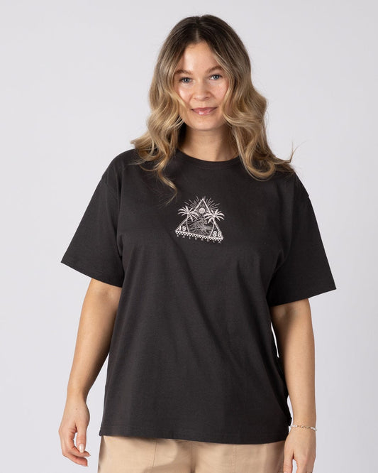 Free Wave Womens Oversized Short Sleeve T-Shirt in Dark Grey