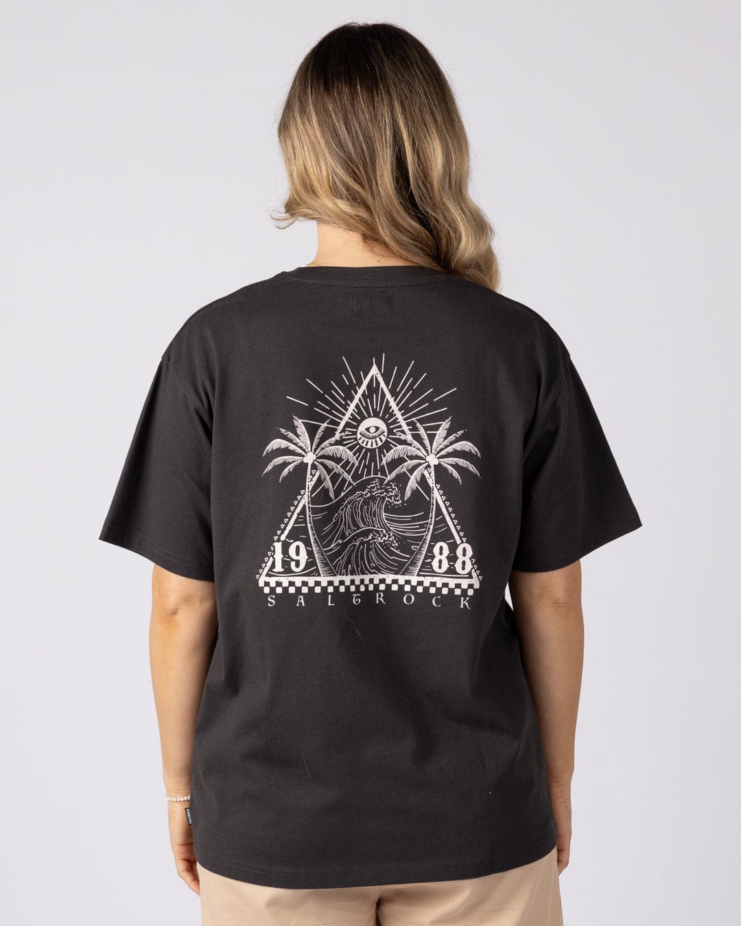 Free Wave Womens Oversized Short Sleeve T-Shirt in Dark Grey