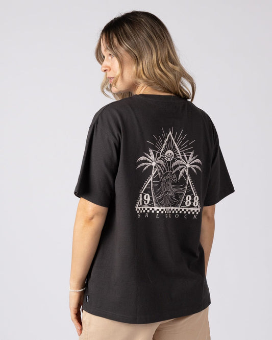 Free Wave Womens Oversized Short Sleeve T-Shirt in Dark Grey